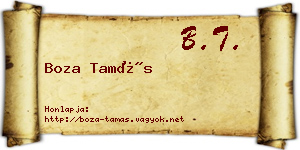 Boza Tamás névjegykártya